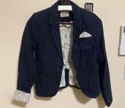 Paul&Bear Skull Print Lined Navy Blue Casual Or Formal Blazer Jacket Size S