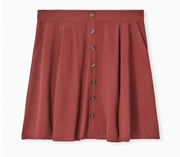 Torrid Brick Red Challis Button Front Mini Skirt Plus Size 2X