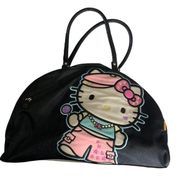 RARE Hello Kitty Sanrio Bowler Bag Tote Duffle Overnight Weekender Embroidered