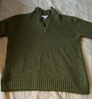 Olive Green Quarter Zip Sweater