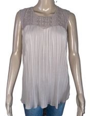 Accordion Pleat Sleeveless Blouse