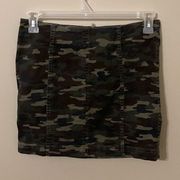 Free People Women's Micro Mini Straight Pencil Skirt Camouflage Green Black Sz 6