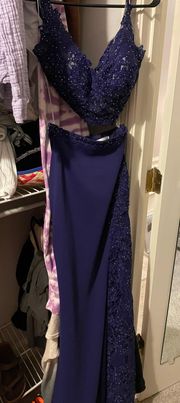 Purple Two Piece Prom Dress 