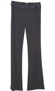 Black Flare Leg Knit Pants