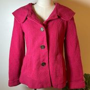 Tulle Pink Barbiecore Wool Blend Hooded Coat Women's Size Medium