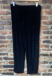 Jaclyn Smith Classic Black Velour Velvet Stretch Pants Women's Size Medium