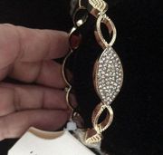 Tahari Pave Stone Infinity Style Hinged Bracelet