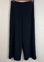 Reiss Womens High Waisted Wide Leg Pants Size 4 Black Viscose Work Classic Prep