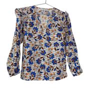 Derek Lam 10 Crosby Floral Ruffle Long Sleeve Blouse