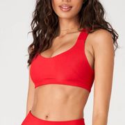 NWT ONZIE YOGA #3700 RED HALF MOON BRA SZ LARGE