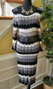 Jonathan Martin Chevron Sweater Dress M