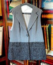 CAbi Over the Moon Tailored Grey Lined Blazer Vest size Medium