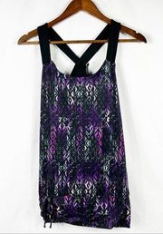 GAIAM Black/Purple Athletic Tank Top in Size Medium