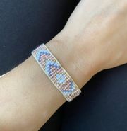 NWT  hippie bohemian beaded pastel slider bracelet