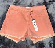 William Rast light pink high rise raw hem shorts