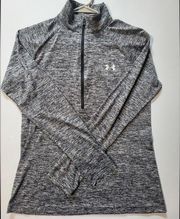 Women's Under Armour 1/2 Zip Sweatshirt Gray/black Heatgear Loose Size M