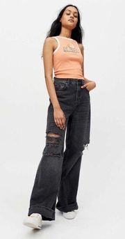 Urban Outfitters BDG Skater Baggy High Waist Distressed Wide Leg Baggy Jeans