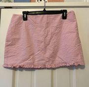 Lilly Pulitzer Callie Pink Seersucker Mini Skirt Size 8