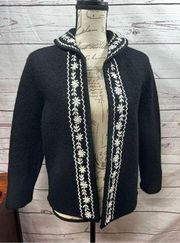 Carole Little small 100% wool black and white jacket