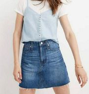 Madewell Rigid Denim A-Line Mini Skirt in Leandra Wash