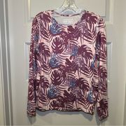 32 Degrees Cool Purple Print Sun Protection UPF 50+ Long Sleeve Top size S
