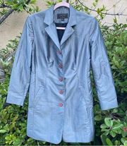 Express Compagnie Internationale Silver Trench Coat. Size 5/6. EUC!