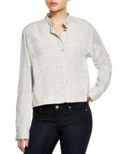 Heather Grey Leeds Button Up Blouse