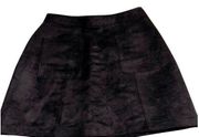 OLD NAVY Skirt 4 Black Suede Mini A-Line Zip Close  New Condition