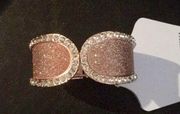 Ellen Tracy Rose Gold Pave Crystals Hinged Bracele