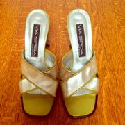 Metallic silver & gold Via Spiga mules size 35.5.