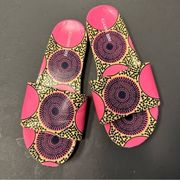 Gianni Bini boho neon pink slide sandals 8