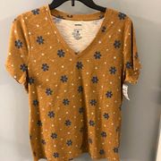 NWT Womens Good for Life T-Shirt - Gold & Blue - Size M