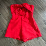 Red DO+BE Romper With Square Back Cut-Out Never Worn!