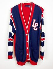 LizSport Vintage Letterman Cardigan S