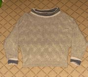 Gray knit  raglan sleeve sweater NWOT L