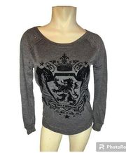 Women’s Rock & Republic Grey Graphic Sweatshirt Size XS