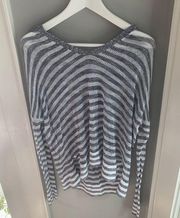 LOFT Striped Knit Hoodie Top