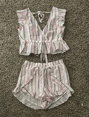 Striped Top and Shorts Set 