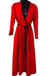 Vintage Vanity Fair Red & Black Velour Long Robe