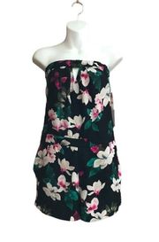 NWT 1. State Black and Pink Floral Romper