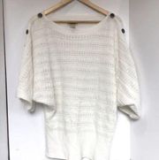 VERTIGO PARIS Angora Sweater White Buttons Medium