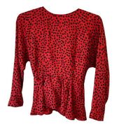 Dressing Room Leopard Print Ruched silk top size 6