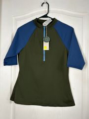 Boden Piped Raglan Rash Guard Blue and Green NWT Size Size US 10.  1335