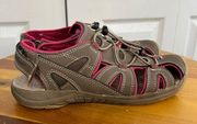 Eddie Bauer Mary tan pink leather hiking sandals size 8