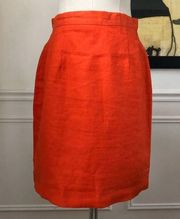 Vintage Esprit Orange 100% Linen Skirt 2