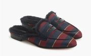 J. Crew Shoes Faux Fur Academy Penny Loafer Mule In Stripe