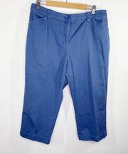 LL Bean Classic Fit Blue Straight Leg Capri Pants Women's Size 18 Petite 18P