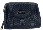 VERSACE PARFUMS Faux Leather Black Quilted Wristlet Clutch Bag