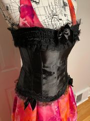Corset cinched waister lace goth rave shape wear