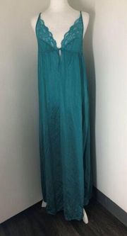 Vtg 70s 80s Open Back Aqua Green Slip Dress Fits Sz Xs